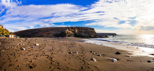 Splendid beaches of volcanic Fuerteventura island, Ajuy . Canary islands of Spain