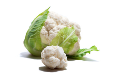 Cauliflower cabbage vegetable on white background. 