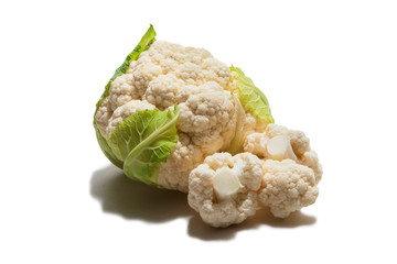 Cauliflower cabbage vegetable on white background. 