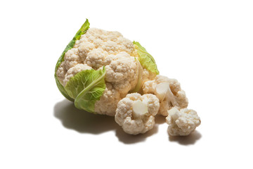 Cauliflower cabbage vegetable on white background. 