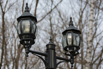 Fototapeta na wymiar street lamp with energy-saving lamps