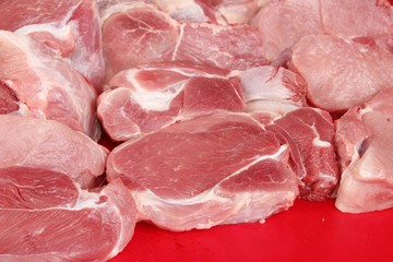 Raw pork for cooking at street food