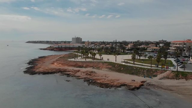Playa Flamenca, ein sch&ouml;ner Strandabschnitt von Orihuela-Costa aufgenommen aus der Luft