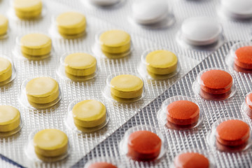Many pills from various diseases. The concept of health and medicine.