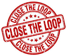 close the loop red grunge stamp