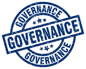 Fototapeta premium governance blue round grunge stamp
