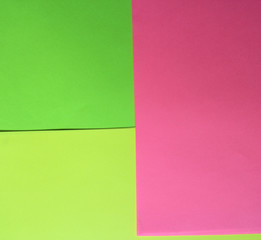 colored paper background. pink, yellow, green sheets for backgrounds, banners and banners.