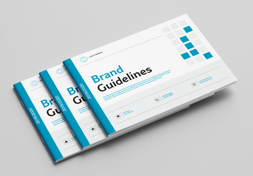 Brand Guidelines Booklet with Blue Accents