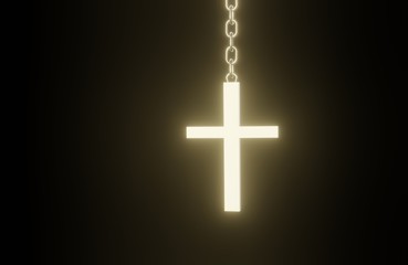 3D Golden Christian cross