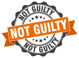 not guilty stamp. sign. seal