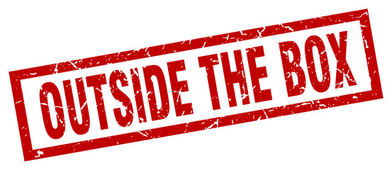 square grunge red outside the box stamp