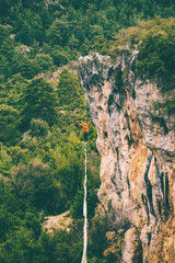 Highline in the mountains.