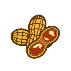 Peanut butter vector icon. Cartoon illustration of peanut icon for web design. Nuts emblems and labels isoleted on white backgraund