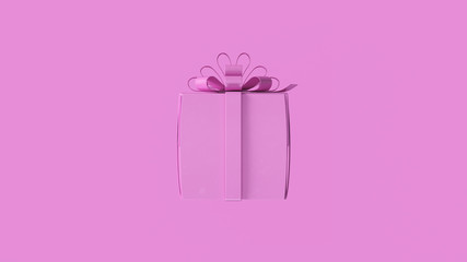 Pink Wrapped Present Gift with a Bow 3d illustration 3d rendering