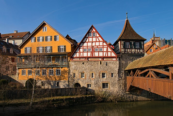 Die Altstadt von Schwäbisch Hall in Baden-Württemberg, Deutschland 