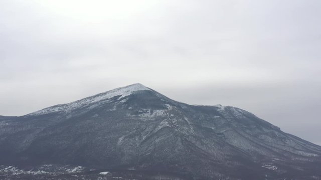 Mountain Rtanj under snow 4K drone footage
