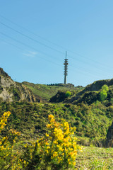 landscape of a mountain with antenna on top, la arboleda, basque country
