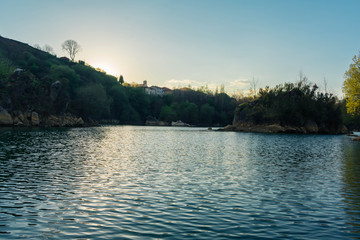 landscape of a lake, la arboleda, basque country