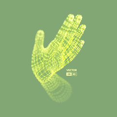 Human Arm. Hand Model. Connection structure. Future technology concept. 3D Vector illustration.