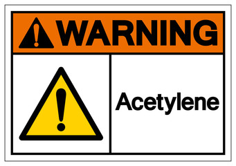 Warning Acetylene Symbol Sign, Vector Illustration, Isolate On White Background Label. EPS10