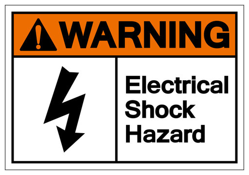 Warning Electrical Shock Hazard Symbol Sign, Vector Illustration, Isolate On White Background Label .EPS10