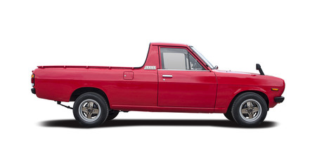 Red classic Japanese pickup truck