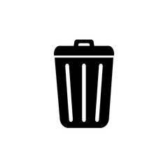 Trash icon in trendy flat design. Vector