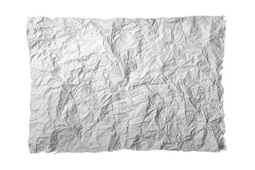 Crumpled paper on a white background. Isolated object. View from above