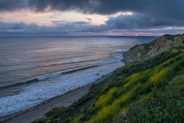 Fototapeta na wymiar Dramatic Sunset at Ocean Trails Reserve