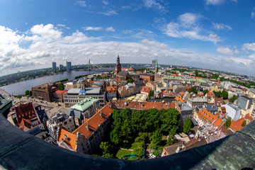 Fototapeta na wymiar View of Riga city from above.