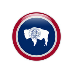 Flag Wyoming button