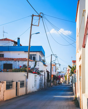 Street view in Kalyves, Crete.