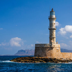 Sea harbour in Chania, Crete island.