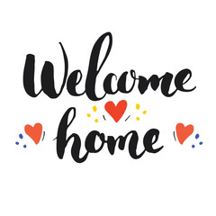 Welcome lettering handwritten sign, Hand drawn grunge calligraphic text. Vector illustration