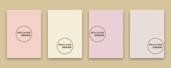 Cover design with geometric halftone lines. Minimal brochure template