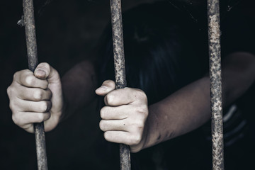 Young girls were detained and tortured in the concept of women in the trafficking of people, the...