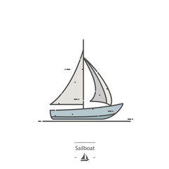 Sailboat - Line color icon