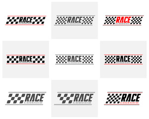 Set of Race flag Design Concepts Icon. Speed Flag Simple Design Illustration Vector. Icon Symbol