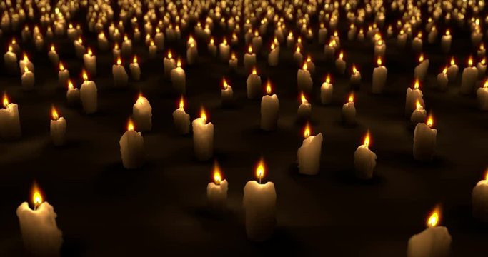 Looping animation of thousands of candles