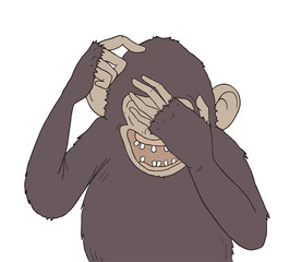 monkey laughing illustration