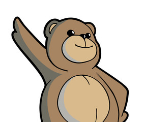 happy teddy bear draw