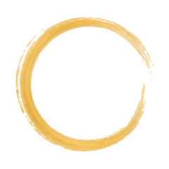 Vector paint brush circle stroke. Abstract Japanese style hand drawn ink round