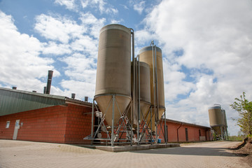 Futtersilos eines Schweinestalls - AGRARFOTOS © agrarmotive