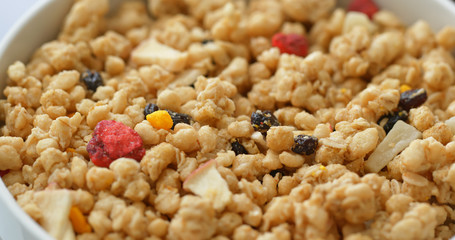 Cereal breakfast at morning