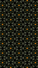 Ornate geometric pattern and abstract multicolored background