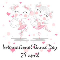 Obraz na płótnie Canvas International Dance Day. April 29. Design template, or greeting card