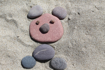 small animals from stones on the beach
