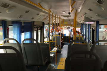 Beautiful and clean inside bangkok metro bus