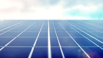 Alternative energy  banner. Solar panels are renewable energy. Ecological problems and trends.