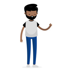 Young Latino Kid Boy Man Character in Casual Cloth Isolated Set